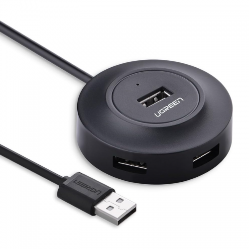 UGREEN USB 2.0 Hub 4 Port USB Hub Splitter for Mac, Windows, Linux systems PC - Black (20277)